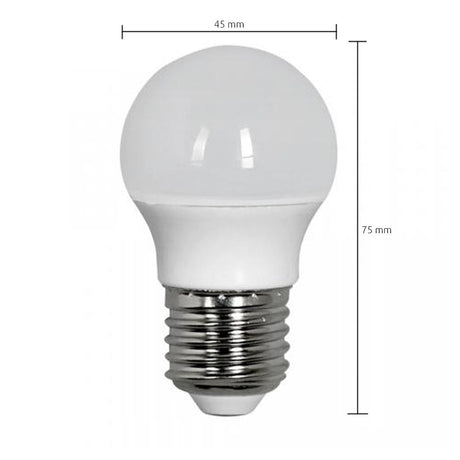 LED lamp E27 fitting met melkglas niet dimbaar - afmetingen