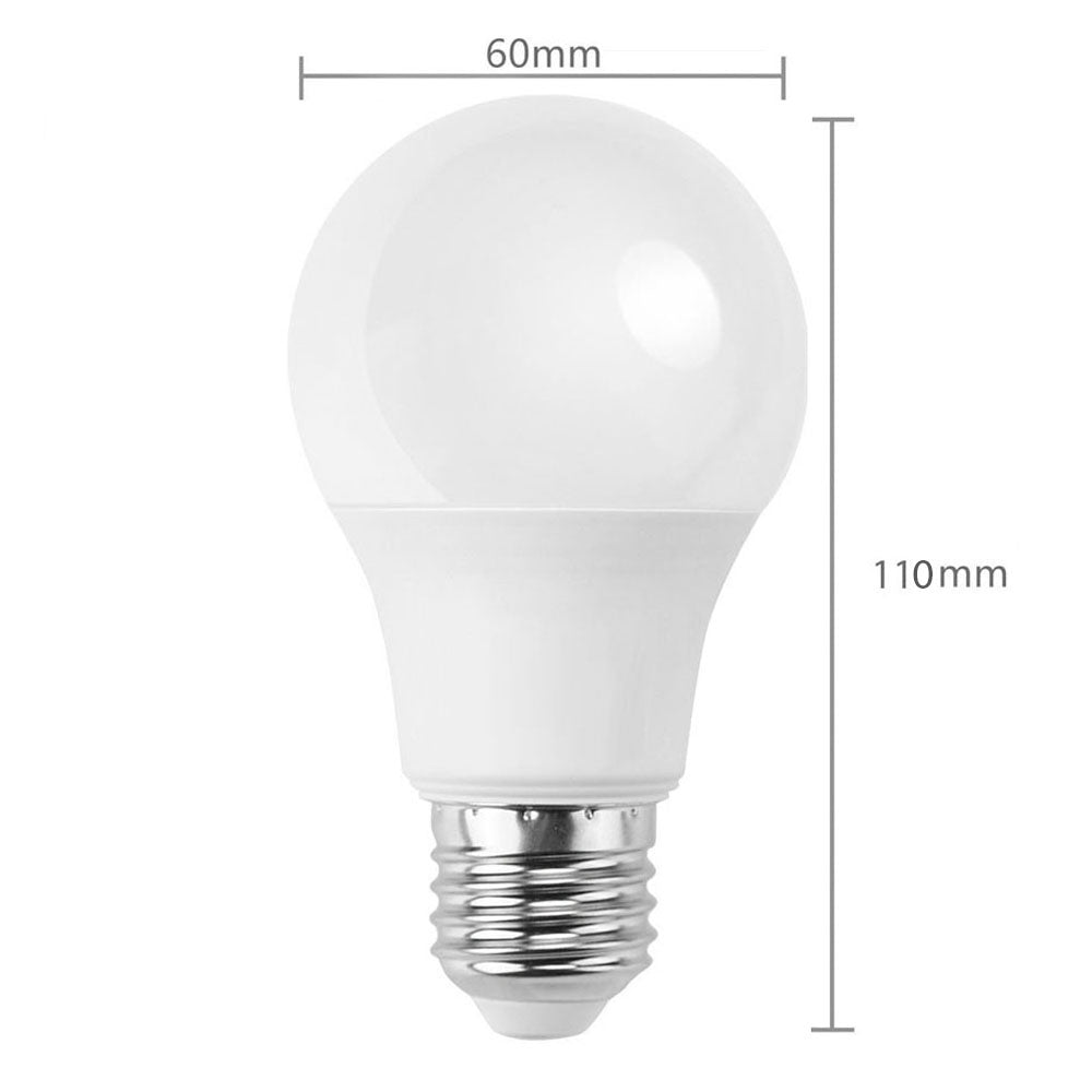 LED peer lamp 10 Watt A60 melkglas niet dimbaar E27 fitting - afmetingen