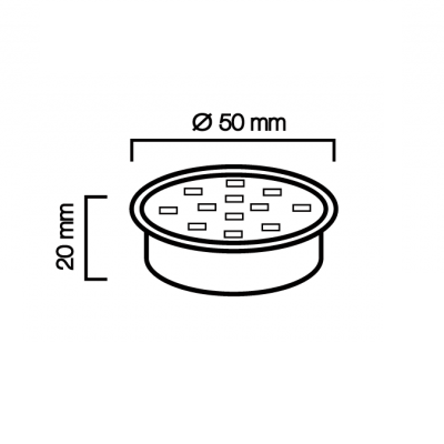 LED module - rond - 20mm hoog - dimbaar - 2700K warm wit - 5 watt - afmetingen