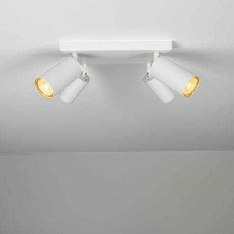 Opbouw plafond spot 4-voudig Modern Wit GU10 fitting - warm wit