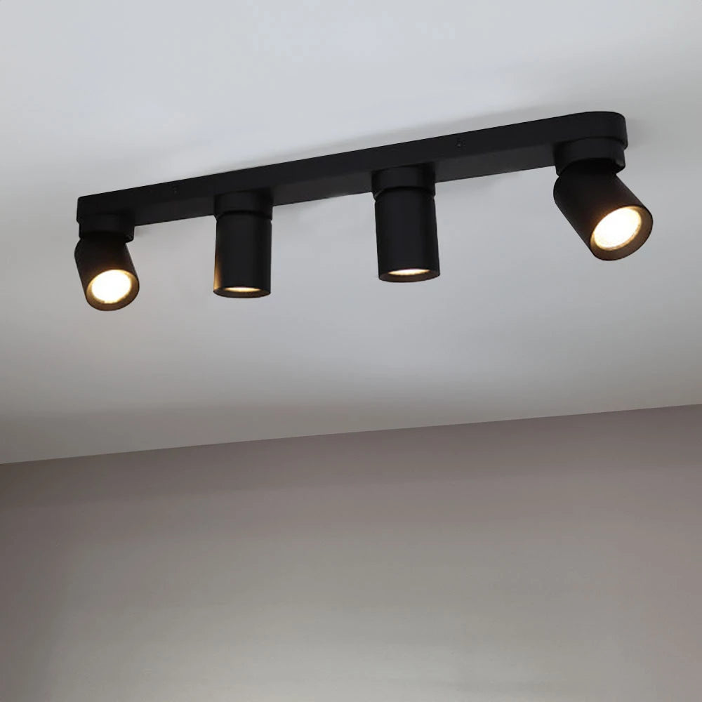 Smart - Tuya | Opbouw plafond spot | 4-voudig | Zwart | RGB + CCT | Incl. Wi-Fi spots