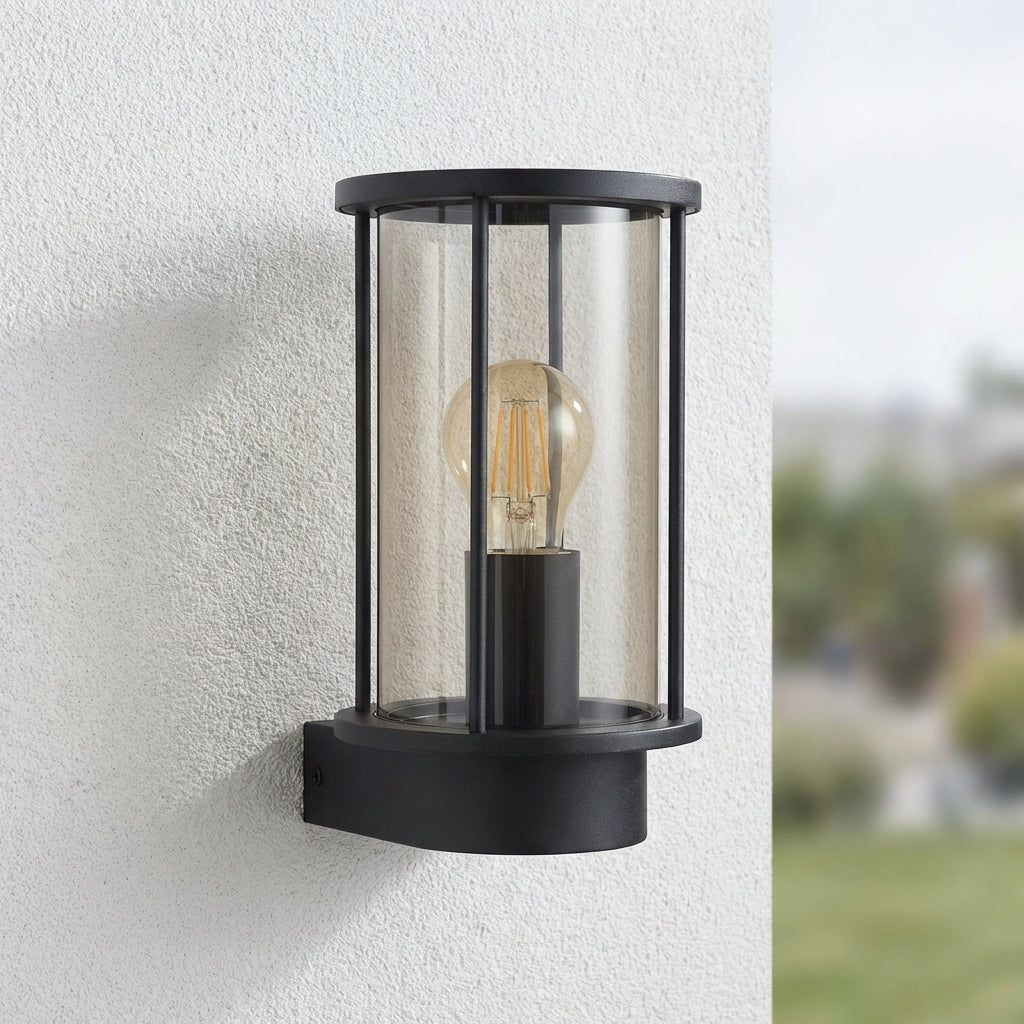 Buiten Wandlamp rond | Zwart | E27 fitting | Gracey