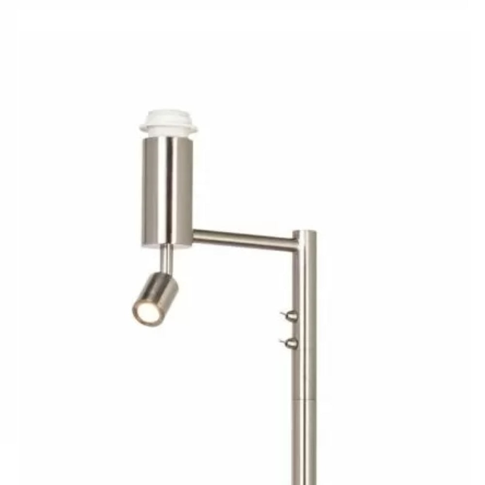 Highlight vloerlamp statief met leeslamp | Zilver | E27 | 150 cm | Havana - zonder lampenkap close up