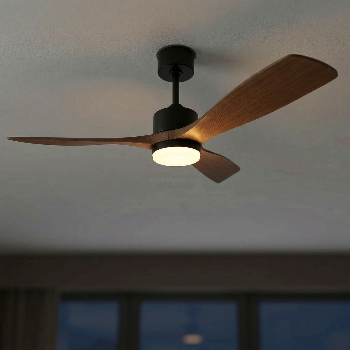 LED Plafondventilator | Hout Zwart | 18W | 1440 lumen | CCT - Kleurwissel | Niet dimbaar