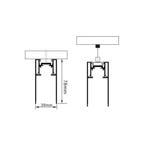 Magnetische spanningsrails 48V - Opbouw - Wit - M35-Type - afmetingen