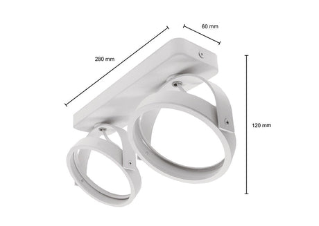 LED Opbouw spot | Wit | Dubbel | 2x GU10 fitting | AR111 spot