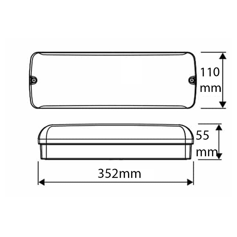 Noodverlichting-Zwart-3,5W-IP20-Incl 4x pictogrammen-afmetingen