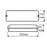 Noodverlichting-Zwart-3,5W-IP20-Incl 4x pictogrammen-afmetingen