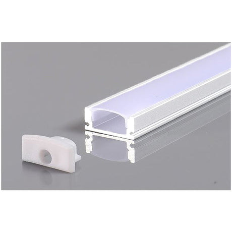 Opbouw profiel voor LED strips - 2 meter - inclusief afdek cover - vooraanzicht