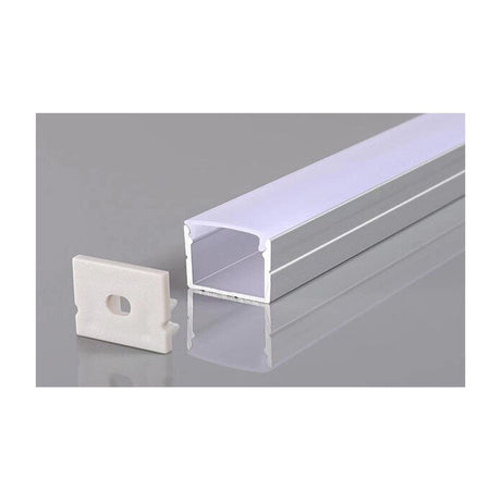 LED opbouw profiel voor LED Strip zilver - vooraanzicht