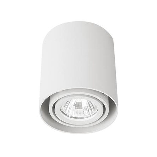 LED opbouw spot armatuur wit rond gu10 fitting - vooraanzicht met spot