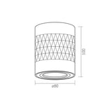 Opbouw spot armatuur wit - Ø80mm - rond - dimbaar - GU10 fitting - afmetingen