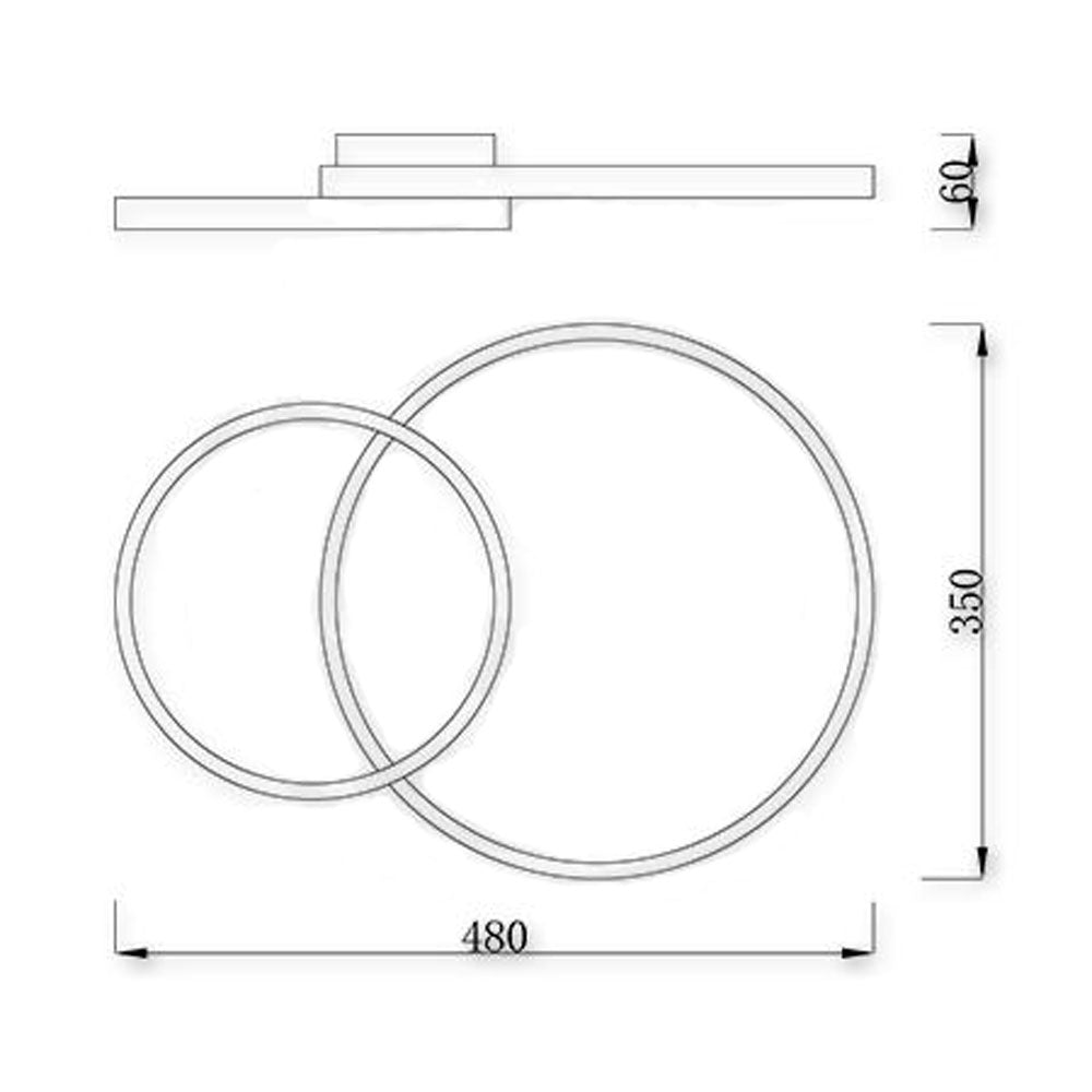 LED Moderne Plafondlamp | Dimbaar | 60watt | Zwart | CCT - 3000 - 6500K