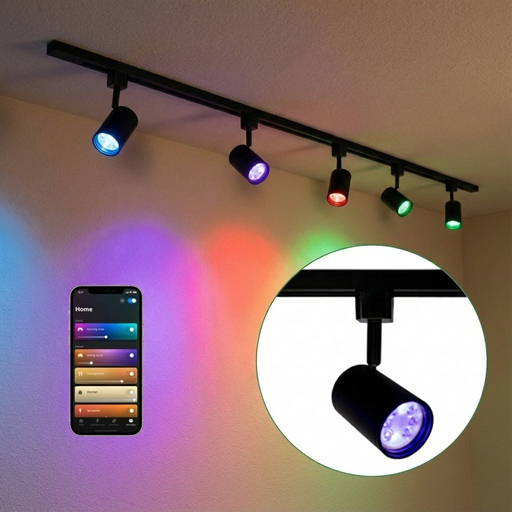 Led Railsysteem Smart Railsysteem 1-fase | Zwart | 3 Meter | HUE compatible | Incl. 5x ...