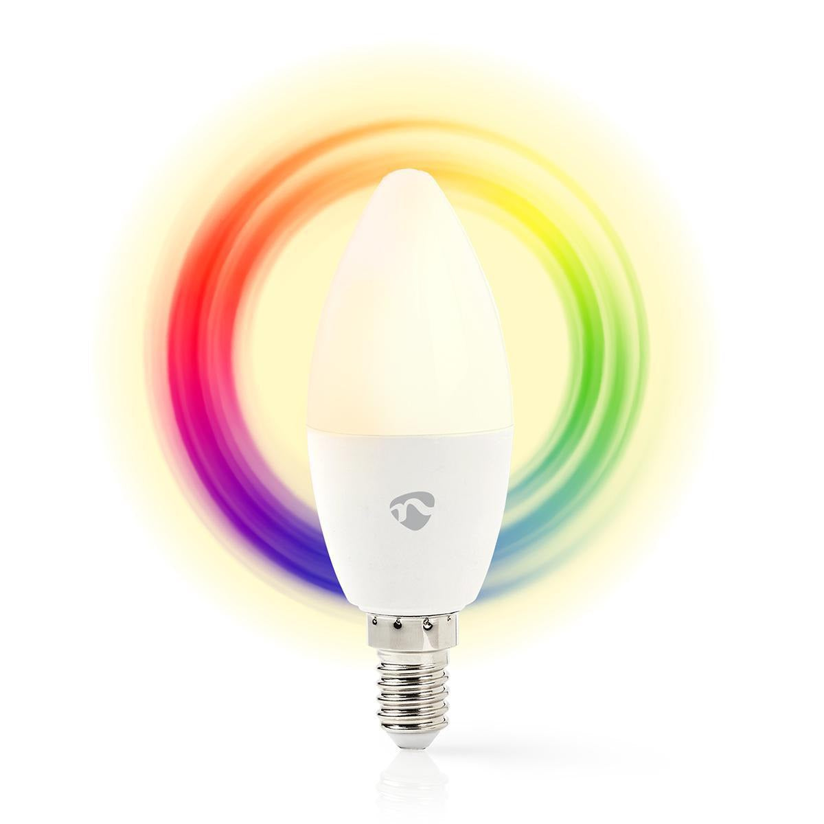 Smart-Lamp-E14-fitting-Wi-Fi-RGB-en-Warm-wit-vooraanzicht-lamp