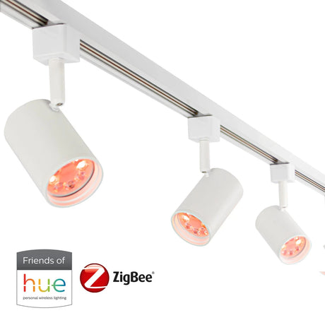 Smart Railsysteem 1-fase | Wit | 1 Meter | HUE compatible | Incl. 3x smart GU10 spots