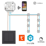 Smart inbouw dimmer tuya compatible - WiFi - smartlife - aansluitschema