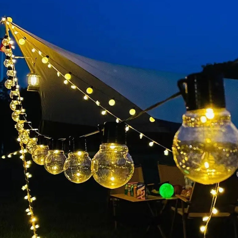 Solar lichtslinger Chain - Prikkabel - 5 Meter - 20 LED's - Warm licht - sfeerfoto 6