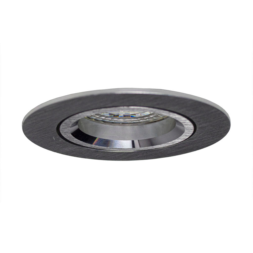 LED Spot armatuur zilver rond 70 mm kantelbaar gu10 - armatuur recht spot uit