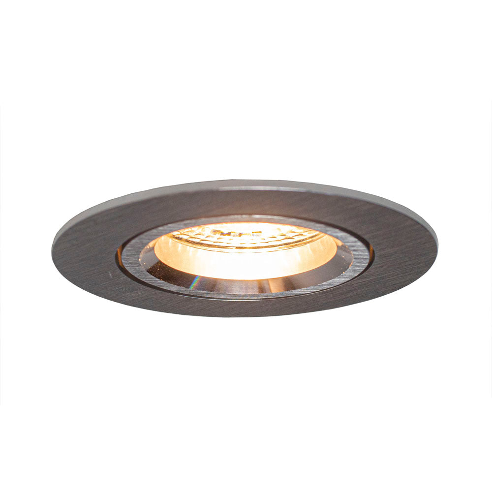 LED Spot armatuur zilver rond 70 mm kantelbaar gu10 - armatuur recht spot aan