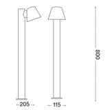 LED moderne staande buitenlamp antraciet GU10 fitting - afmetingen