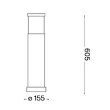 LED Tronco staande buitenlamp zwart e27 fitting - afmetingen