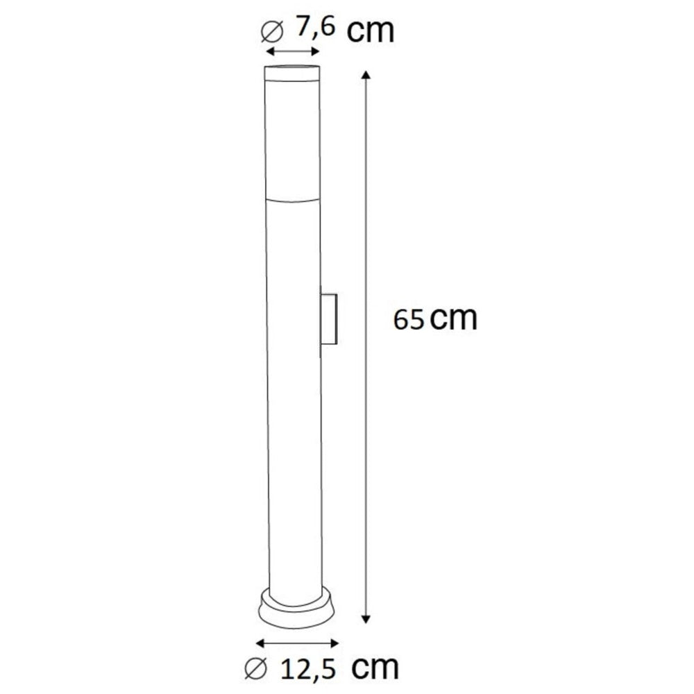 Staande buitenlamp met stopcontact zwart 65cm | Mallorca