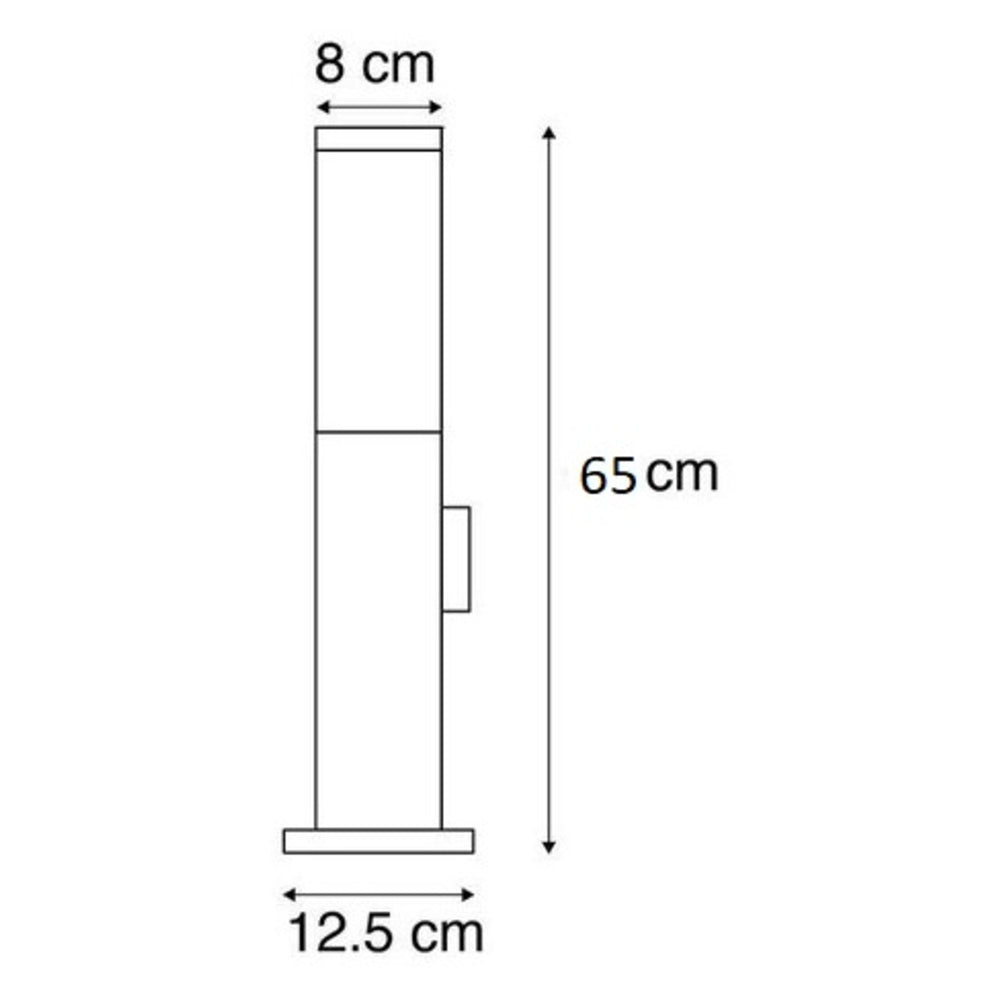 Staande buitenlamp zwart 65 cm inclusief stopcontact | Hawi