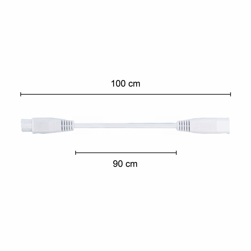 T5 koppel kabel - wit - afmetingen 100cm