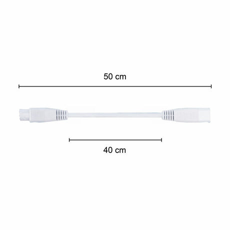 T5 koppel kabel - wit - afmetingen 50cm