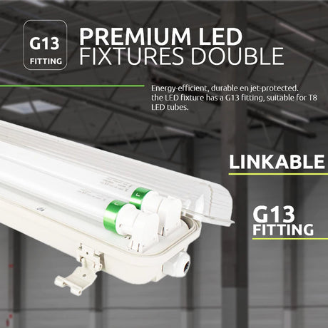 LED TL Armatuur | 120cm Dubbel | IP65 Waterdicht | Incl. 2x LED TL Buis 18W