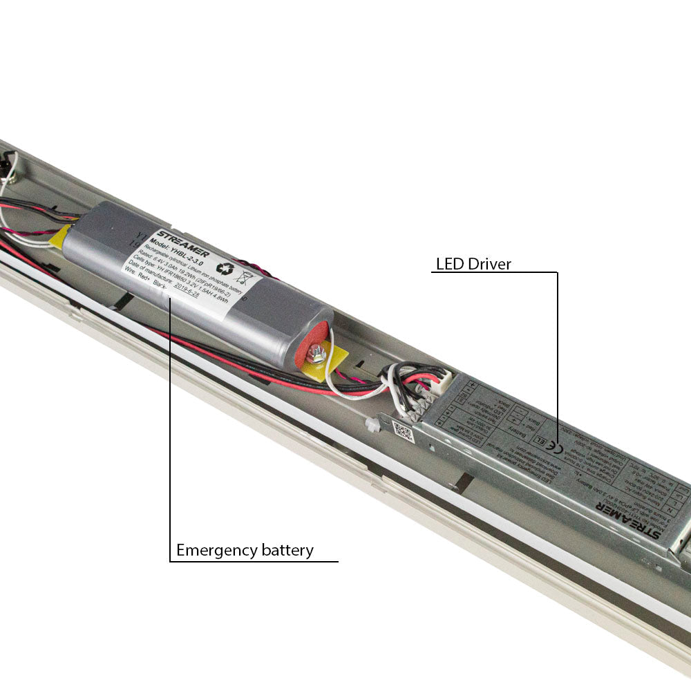 TL armatuur 120cm en 150cm met nood accu - noodverlichting TL lamp - accu en driver