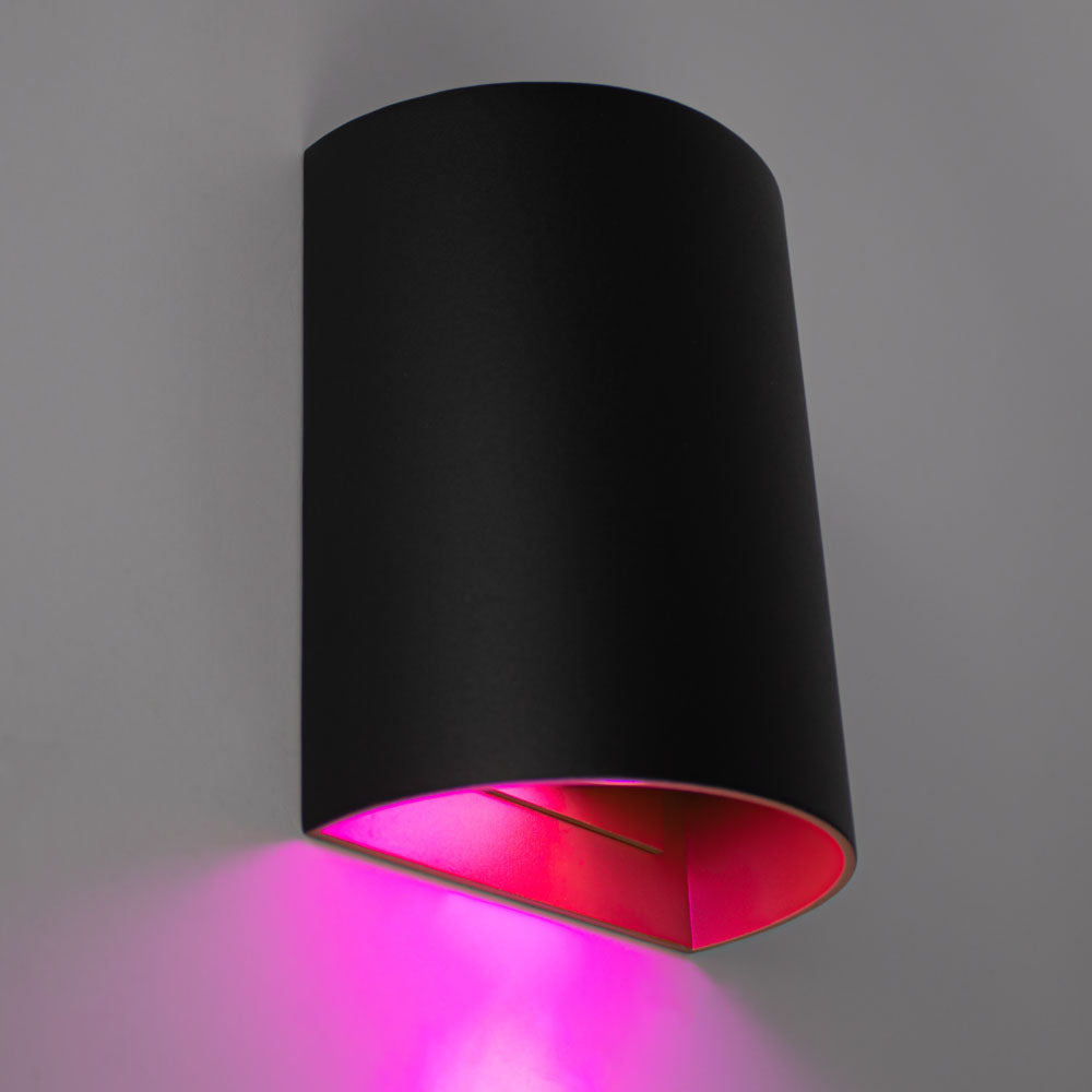 LED wandlamp zwart goud met gu10 fitting - ip20 - met slimme spot