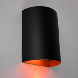 LED wandlamp zwart goud met gu10 fitting - ip20 - met slimme spot