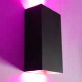 LED wandlamp zwart met goud 2 keer gu10 fitting - met wifi spots