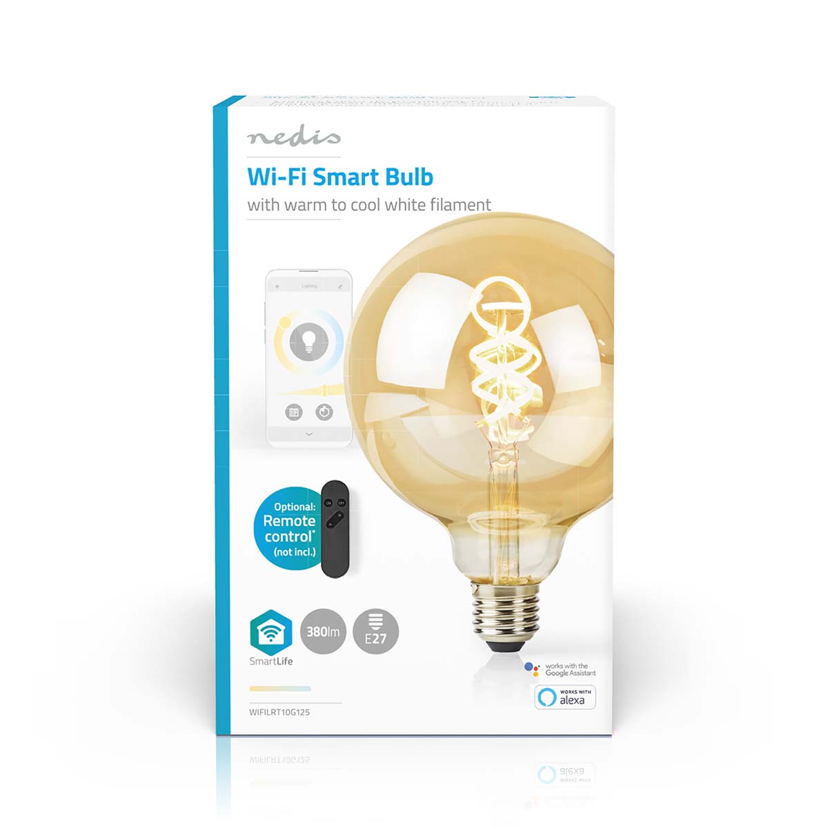 Wi-Fi Filament Globe LED Lamp - 125mm | 1800K - 6500K | 5W | E27