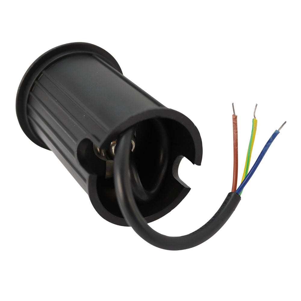 Waterdichte LED grondspot zwart warm wit IP65 - kabel