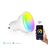 Smart - Tuya | Opbouw plafond spot | 4-voudig | Zwart | RGB + CCT | Incl. Wi-Fi spots