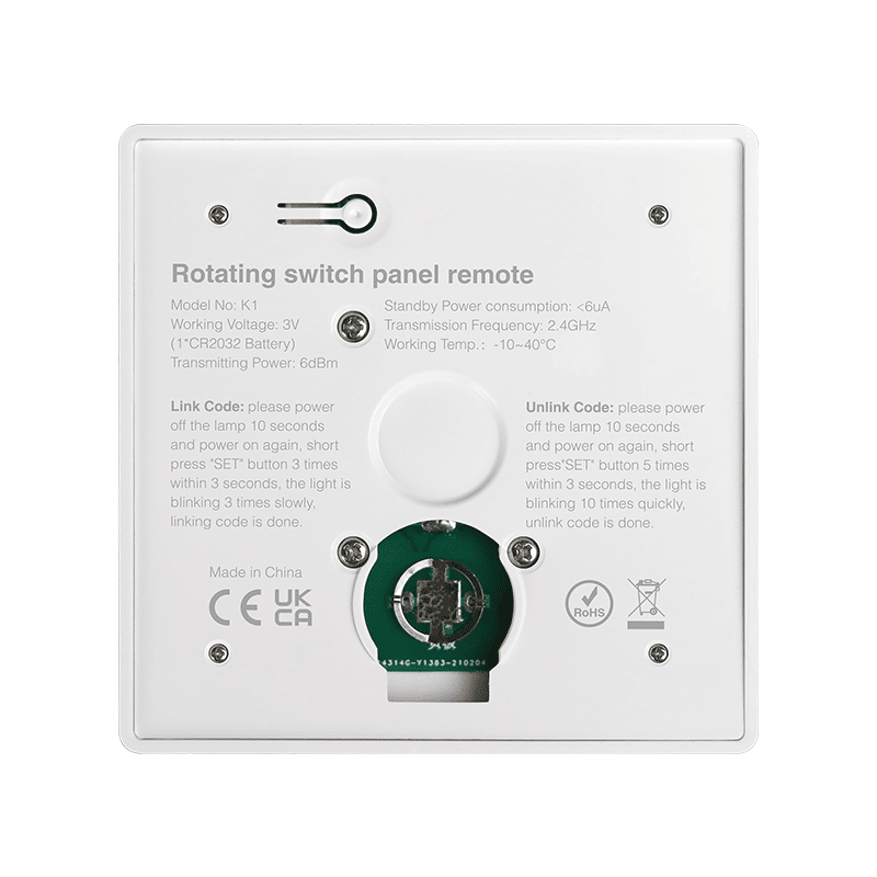 Draadloze dimmer triac wit 220 volt - achterkant