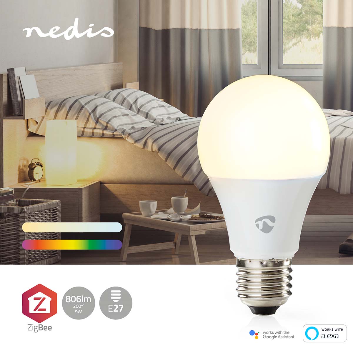 Zigbee 3.0 Smart E27 LED Lamp | 9 Watt | Color Ambiance - RGB+CCT - sfeer