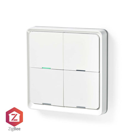 LED zigbee wandschakelaar viervoudig - hue compatible - vooraanzicht schakelaar