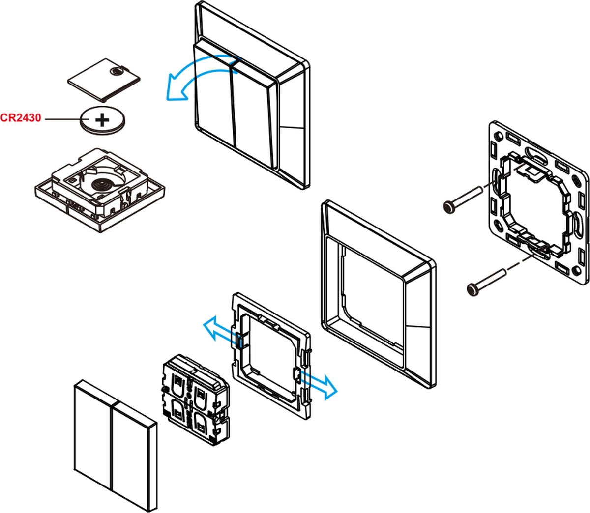 Zigbee wandschakelaar - Aan en Uit -Dimmen - compatible met Philips Hue en IKEA Home smart - installatie