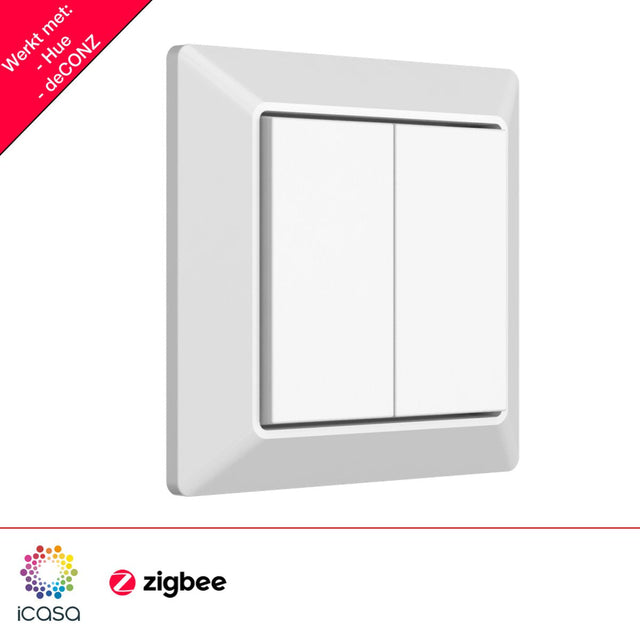 Zigbee wandschakelaar - Aan en Uit -Dimmen - compatible met Philips Hue en IKEA Home smart - voorkant