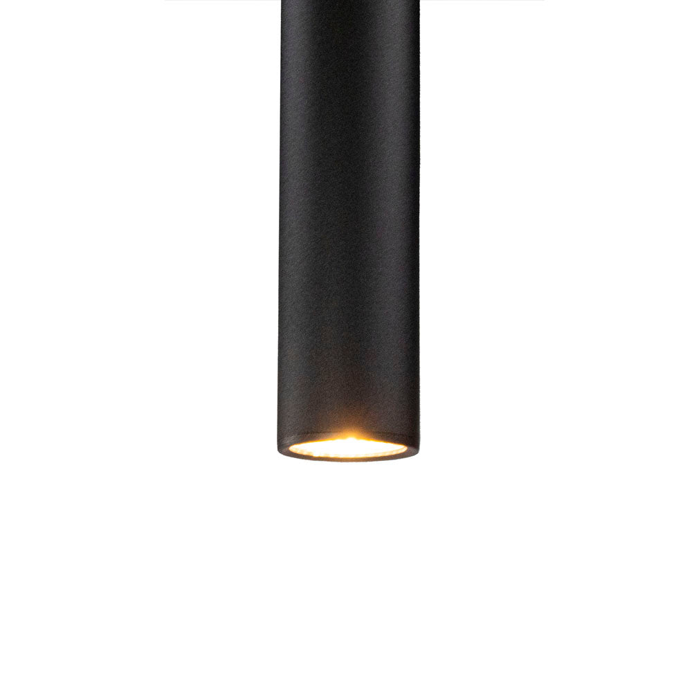 Zwart hanglamp met gu10 fitting 30 cm zwart in te korten - onderkant hanglamp met spot