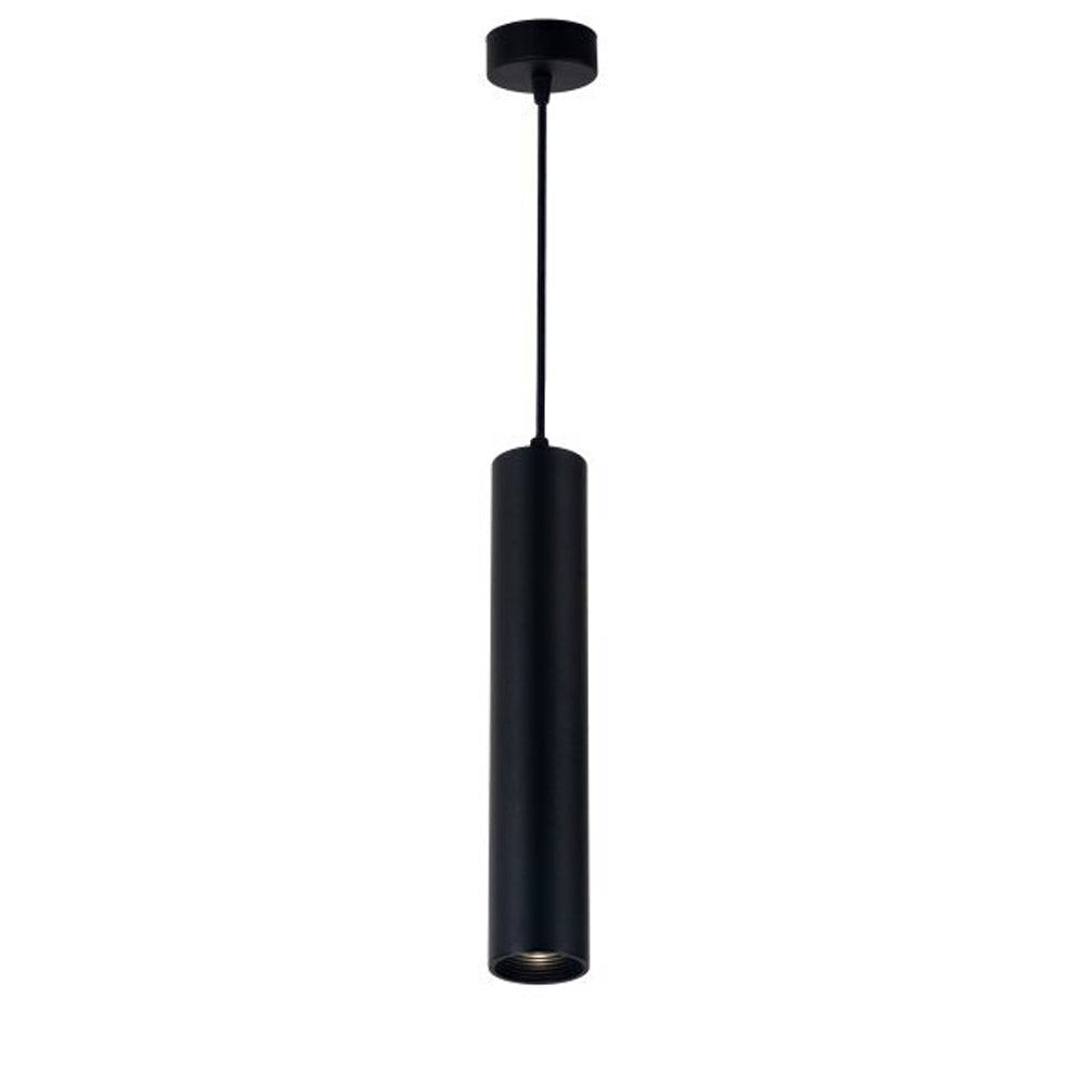 Zwart hanglamp met gu10 fitting 30 cm zwart in te korten - vooraanzicht hanglamp