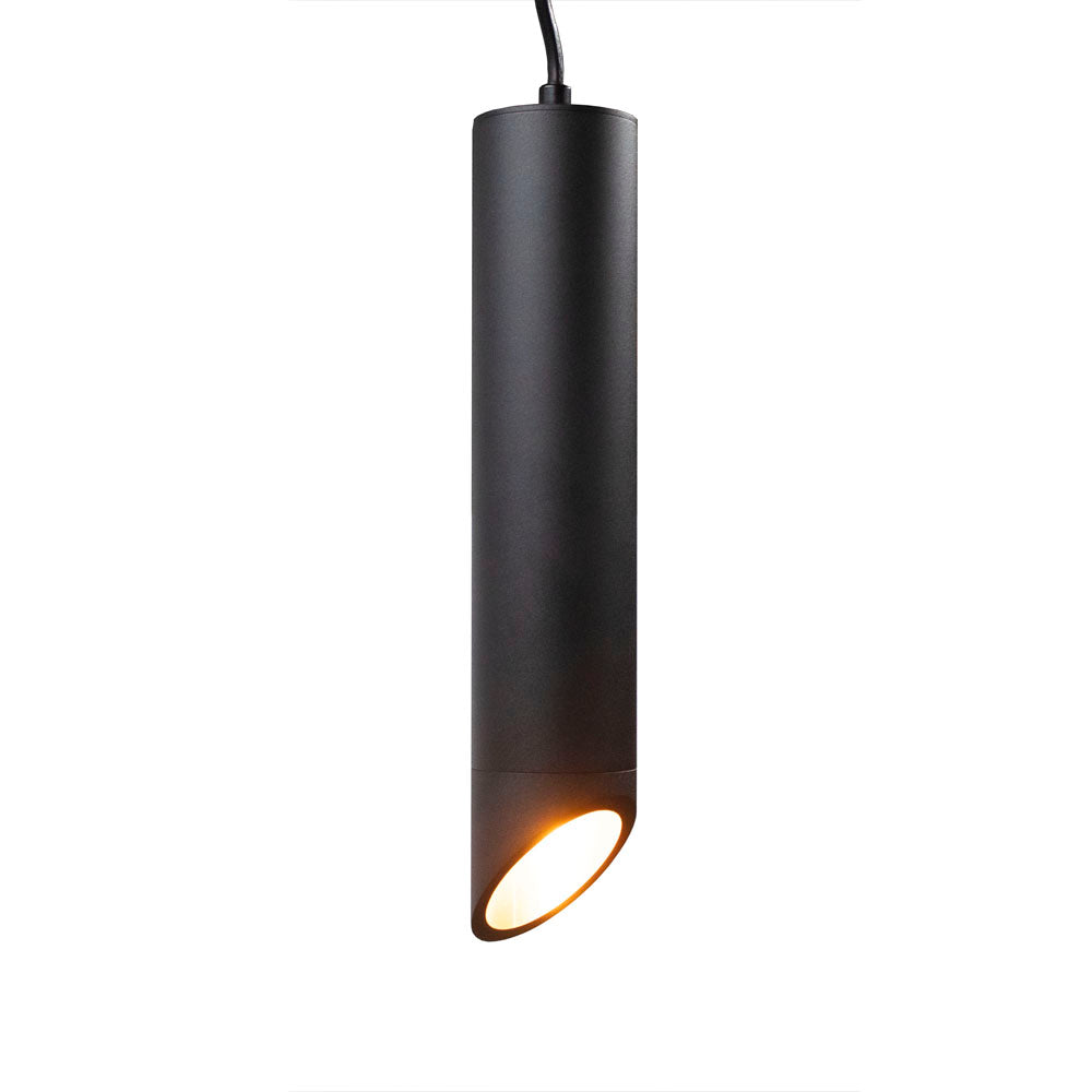 Hanglamp zwart met gouden binnenkant gu10 fitting - onderkant met spot aan