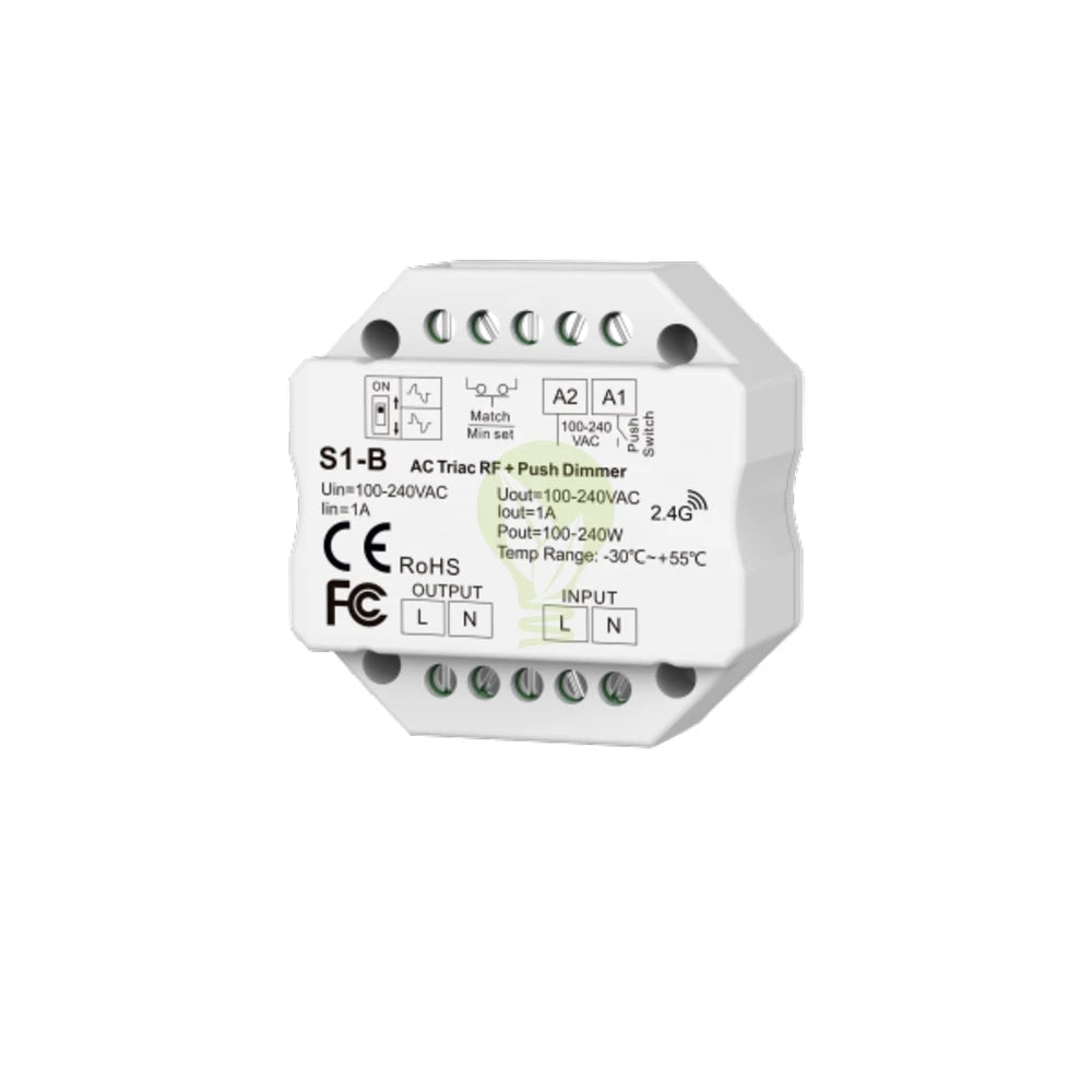 Bundelpakket | AC Triac RF draadloze dimmer | 100-240V | Incl. Afstandsbediening