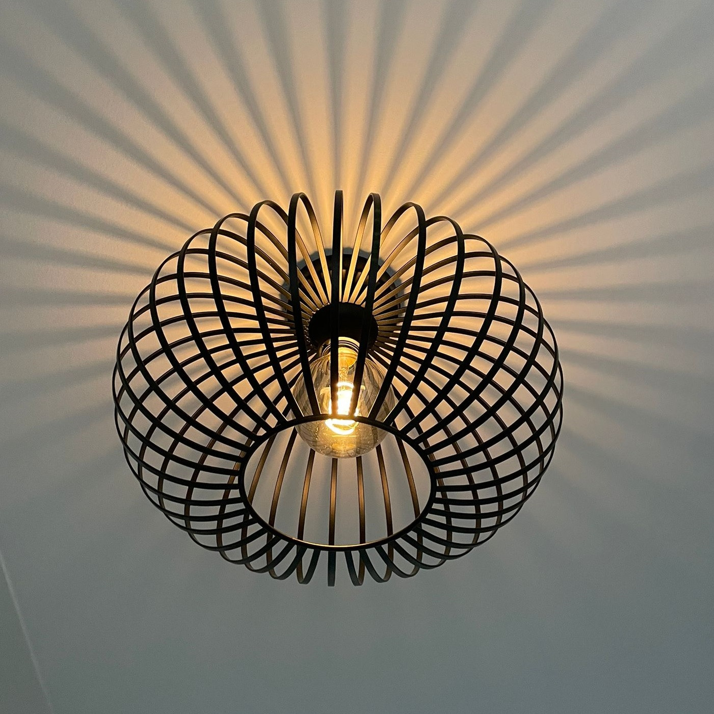 Highlight | Industriële plafondlamp - E27 fitting - 40cm - Bolato - zwart |