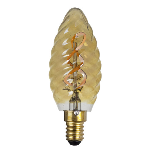 straal draai Wiegen Led Filament Kaars Lamp | Goud Glas | Dimbaar | E14 | 2400K | Ledloket