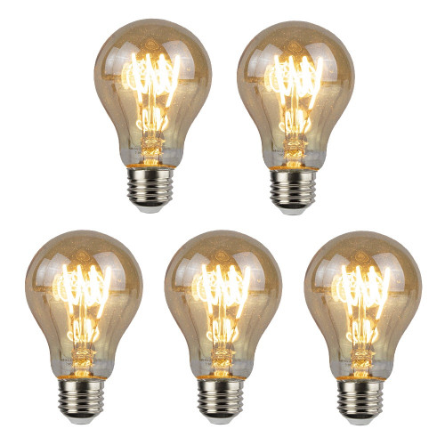 dorp liter kaart Bundel | 5 stuks | LED Filament Amber lamp | dimbaar | 4W | A60 | E27 -  2200K | LedLoket